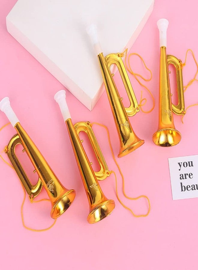 MEDANSH STORE Plastic Trumpet Noise Maker Kids Toys Cheerleader Football Match Cheering Props Birthday Party Favor Gift (Golden) (Pack of 12) - Image 2